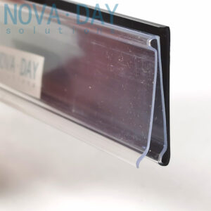Flat shelf self adhesive plastic data strip with double label holders,#CO0228