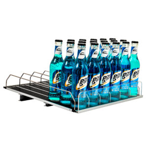 Gravity Shelf Roller Track Overlays with Riser